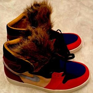 Nike sneakers with fur